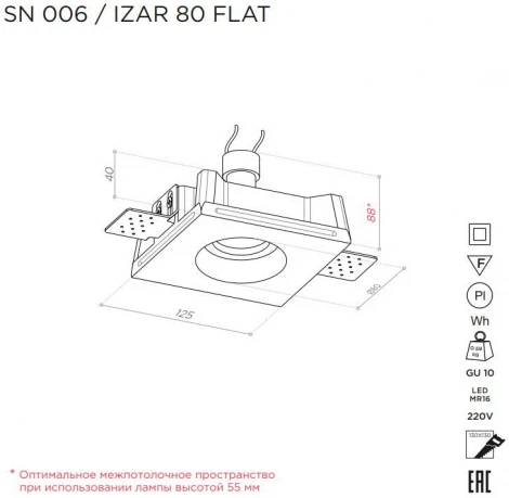 Встраиваемый точечный светильник под гипсокартон Stellanova SN 006 (220V)