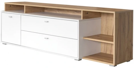 ТВ-тумба Mobi Бэль 10.92 белый премиум / дуб золотой craft 330350