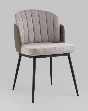 Стул Пенелопа рогожка серый с серой экокожей 2 шт. Stool Group арт.УТ000041044