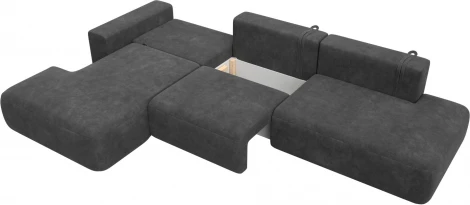 Диван угловой Лига-036 НПБ Модерн Лонг левый угол Лига Диванов (Велюр) арт.127745L