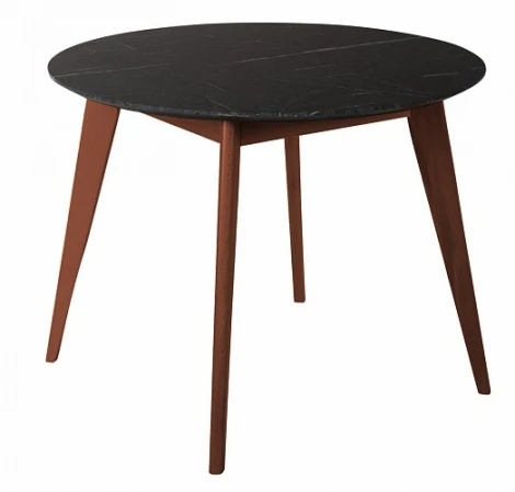 Стол R-Home Лунд круглый д.860 мрамор Графит Темный орех