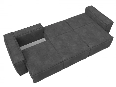 Диван прямой Лига-081 НПБ Лонг (ДСП/Пластик/Велюр/Темно-серый) Лига Диванов 130138