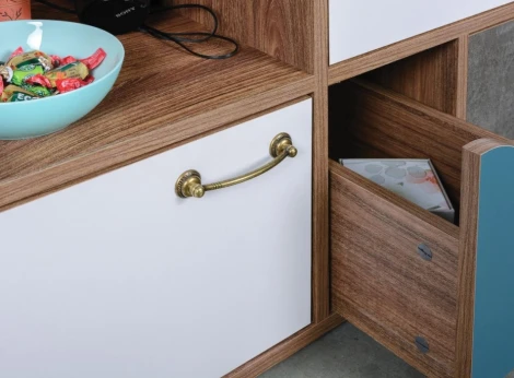 Комод Mobi Вайс 10.104 морское дерево винтаж К 015PW / камень темный / бензин 0244 SU / белый премиум 357720