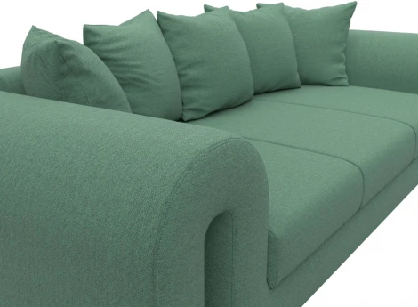 Диван прямой Волна (Зеленый/Рогожка) Лига Диванов арт.124035