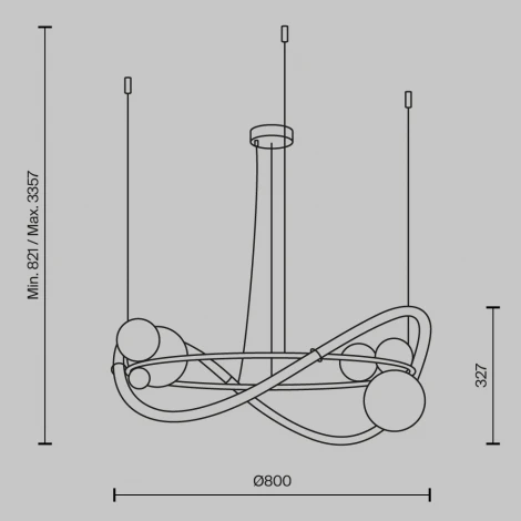 Подвесной светильник с гибким неоном Maytoni Oasis MOD289PL-L53BS3K (LED, 220V, на тросе)