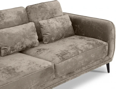 Диван Amsterdam трехместный ОГОГО (арт.786590), (Ткань,Велюр/Светло-коричневый)