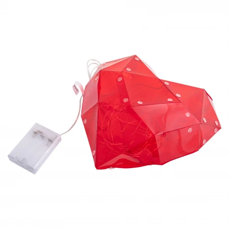 Светильник декоративный «Красное сердце», на батарейках 3AA (не в/к). 100 светодиодов, цвет корпуса красный Uniel ULD-R511 3АА RED HEART