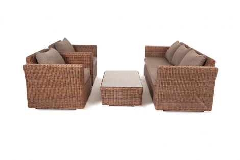 Лаунж-зона из искусственного ротанга, цвет коричневый 4SIS Капучино KS3С2T-4-SET brown