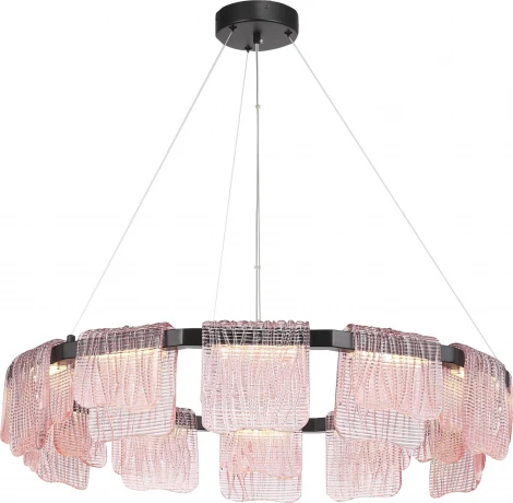 Подвесной сетильник ST Luce Voile SL6021.403.66 черный/розовый LED 1*66W 4000K (220V, на тросе, круглые)
