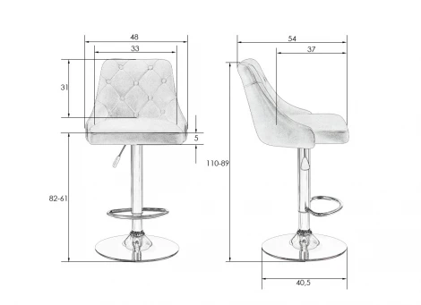 Набор 2 шт стул барный DOBRIN JOSEPH BLACK (пудрово-сиреневый велюр (MJ9-52))