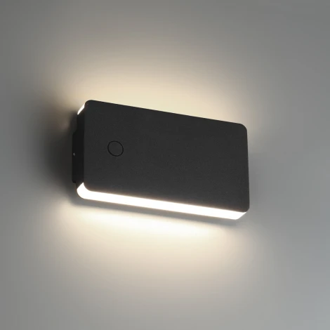 Настенный уличный светильник с переключ. цв. температуры Novotech Strait 359590 черный IP54 LED 10W 220V 3000К\4000К\6000К