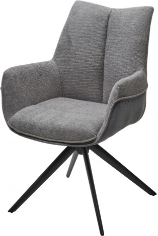Стул PONTUS 360 град. поворот. KN01-03 Серый/ BZ1046-02 Темно-серый/ Черный, ®DISAUR
