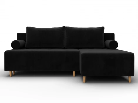 Диван угловой Лига-102 угол универсальный (ДСП,Брус,Фанера,Велюр/Черный) Лига Диванов 134794