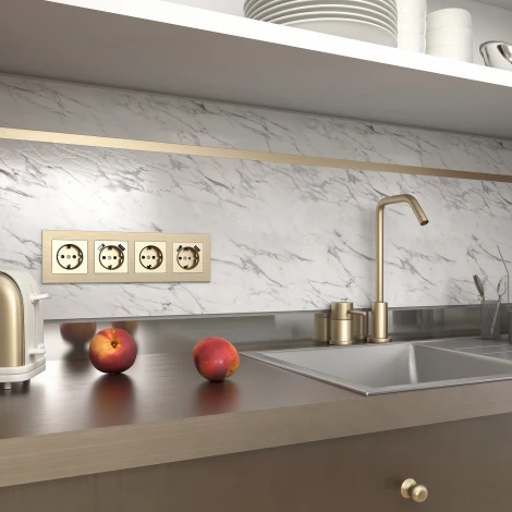 Рамка на 4 поста Aluminium (шампань) Werkel W0041711 (a052315)