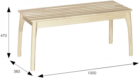 Скамья для прихожей массив, каркас лак от фабрики Mebelik