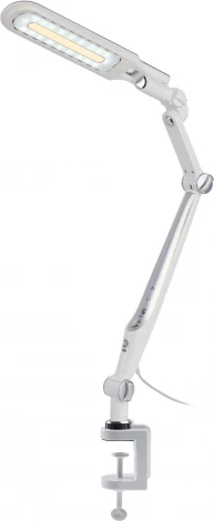 Офисная настольная лампа светодиодная на струбцине с регулировкой цветовой температуры и яркости ЭРА NLED-496-12W-S (220V, сенсорный выключатель)