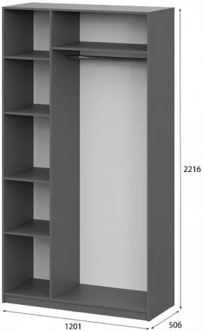 Шкаф Даиго Woodville (ЛДСП/Графит,Серый) арт.593700