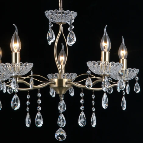 Подвесная люстра ILLUMICO IL0265-5PSQ-24 AB CASTOR (220V, на цепи, подсвечник, свеча)