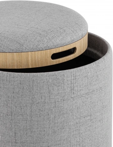 Пуф-столик с ящиком Хюгге S рогожка серый УТ000035338