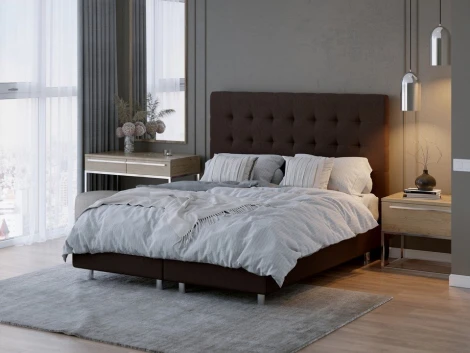 PROxSON Кровать Madrid Boxspring Lift (Ткань: Велюр Monopoly Горячий шоколад (237)) 80x200