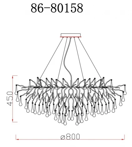 Подвесная люстра "Капли" Garda Decor 8015 86-80158