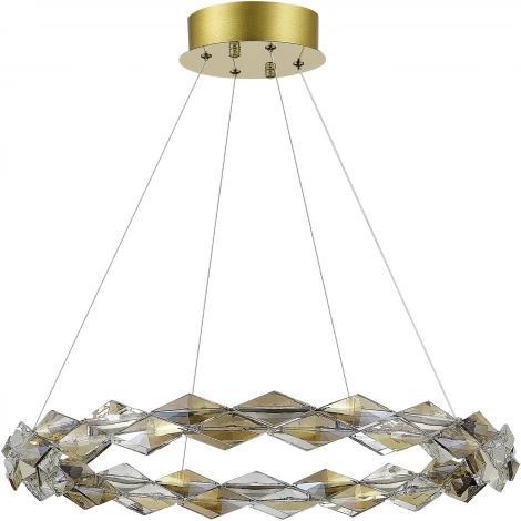 Подвесной светильник ST Luce Diamanta SL6009.203.01 Хром/Прозрачный, Янтарный LED 1*30W 3000K (220V, на тросе, кольцо)