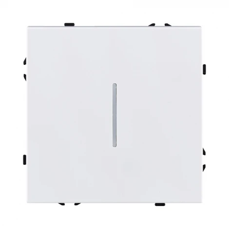 Выключатель 1-клавишный 10А/250В с LED подсветкой, белый матовый Kollinger Eclipse EC-007WH