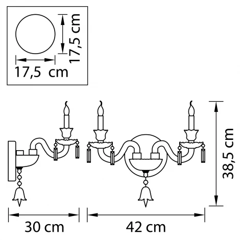 Бра Osgona Campana 716624 (220V, подвески, подсвечник, свеча)