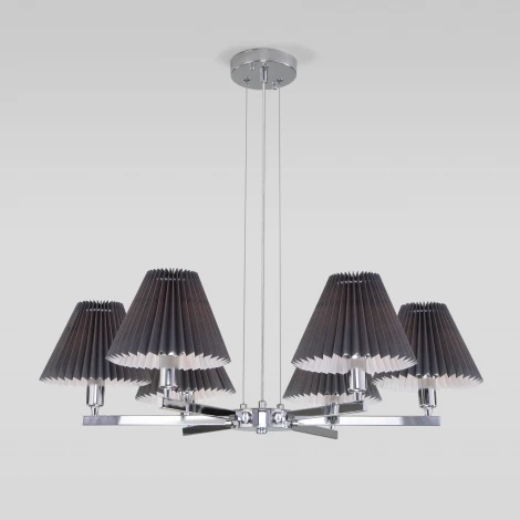 Умная подвесная люстра Eurosvet Peony 60136/6 хром/графит (220V)