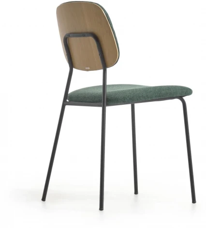 Обеденный стул La Forma (ex Julia Grup) Benilda (Зеленый/ Шпон,Металл,Дуб,Пена,Сталь,Фанера)
