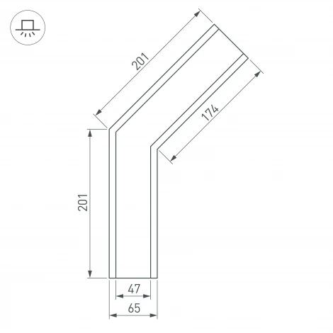 Угол SL-LINIA65-F-135 (Металл) 030123 Arlight
