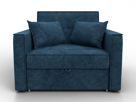 Кресло-кровать Лига-104 (80) (ЛДСП,Брус,Фанера,Велюр/Синий) Лига Диванов 134850