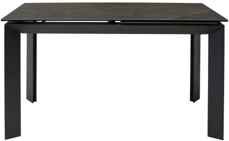 Стол CREMONA 140 KL-116 Черный мрамор матовый, итальянская керамика/ черный каркас М-City