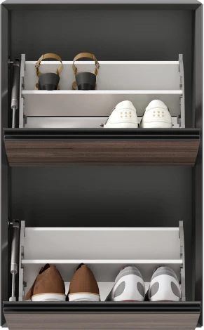 Обувница Флекс, Оникс Серый/Белый/Вяз дымчатый, Любимый дом