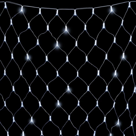 Светодиодная Сеть с Колпачком 2 x 2 м Белая с Мерцанием Белого Диода 220В, 256 LED, Провод Прозрачный ПВХ, IP65