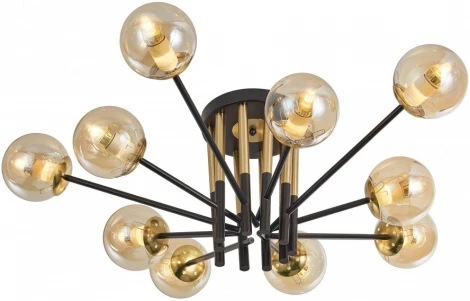 Потолочная люстра на штанге Arte Milano Neapolis-73708 273708/10 BK/GD (220V, шар, молекулы)