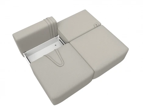 Диван прямой модульный Лига-060 НПБ (ЛДСП,Брус,Фанера/Пластик/Рогожка/Бежевый) Лига Диванов 129703