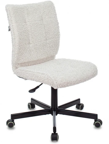 Кресло Бюрократ СН-330М молочный экомех крестовина металл черный