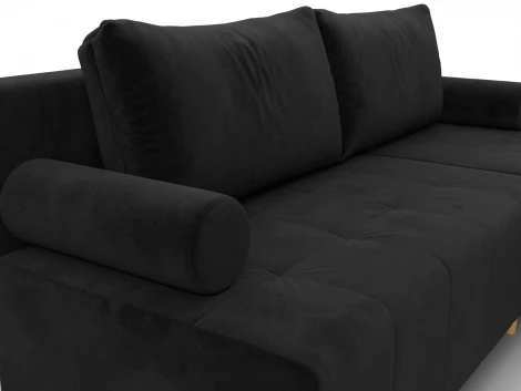 Диван угловой Лига-102 угол универсальный (ДСП,Брус,Фанера,Велюр/Черный) Лига Диванов 134794