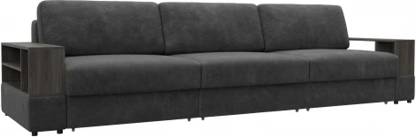 Диван прямой с 2 полками Лига-055 НПБ Лонг Лига Диванов (Велюр) арт.129095