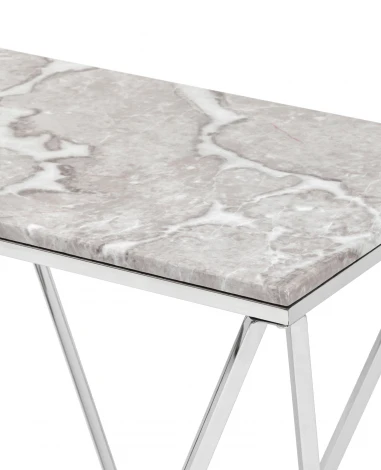 Консоль Stool Group Авалон 122*41 серый мрамор сталь серебро УТ000036335