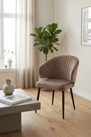 Стул ХИЛТ, цвет B29 Шоколадный, велюр / черный каркас M-City 64791