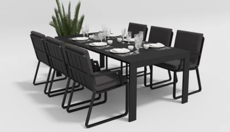 Обеденная группа Gardenini Malia (Алюминий,Ткань/Темно-серый,Антрацит) DMLA.010522.C1