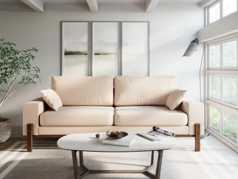 Диван Arsko прямой Хангель велюр молочный