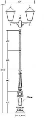Наземный фонарь Oasis Light QUADRO XL 79910XLA E7 Bl (220V, фонарь, IP44)