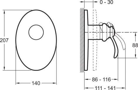 Смеситель Jacob Delafon Fairfax E98710-CP для душа