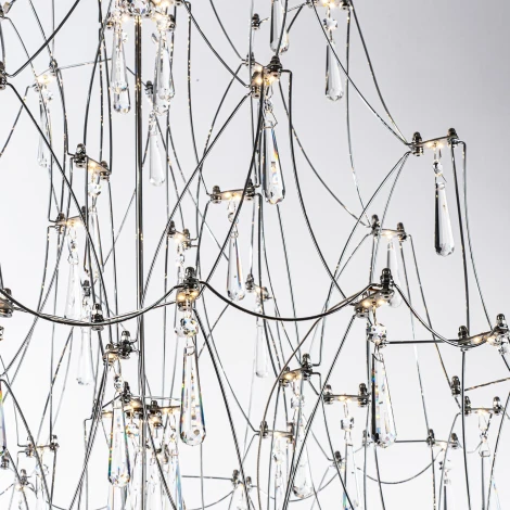 Подвесная люстра светодиодная хрустальная с пультом с регулировкой цветовой температуры Modelux ML.7826.600P CR