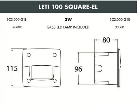 Встраиваемый светильник уличный Fumagalli Leti 3C3.000.000.AYG1L (220V, IP66)