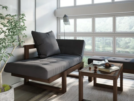 Кресло Arsko Амбер орех серый велюр