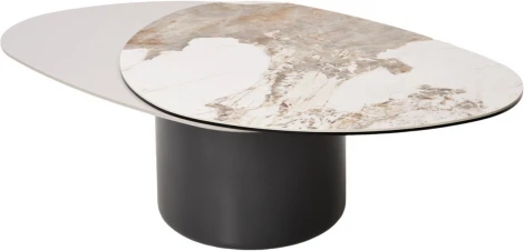 Стол кофейный NIKLAS PANDORA  керамика на стекле и окрашенный МДФ/ темно-серый МДФ каркас ®DISAUR (арт.626M05804)